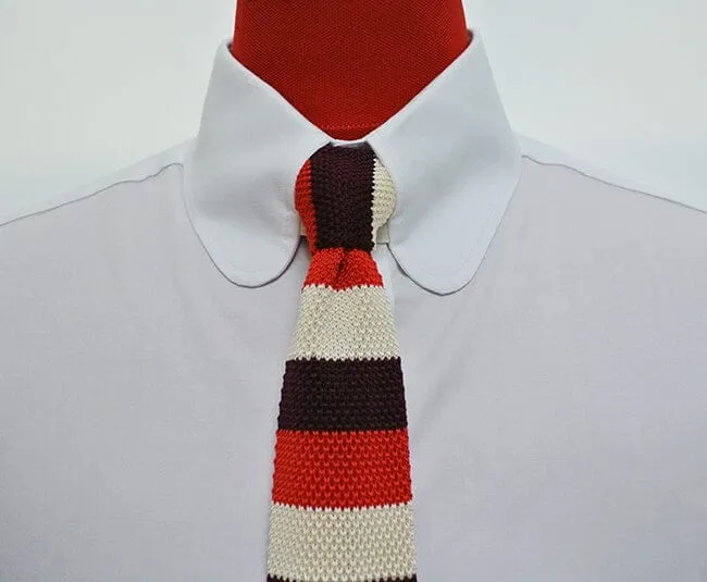 60s Style White Tab Collar Shirt