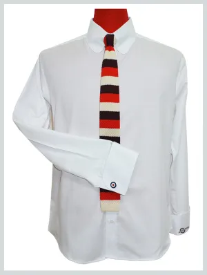 60s Style White Tab Collar Shirt