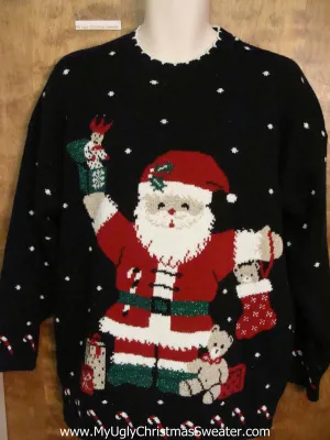 80s Huge Santa Acrylic Ugly Christmas Sweater Pullover