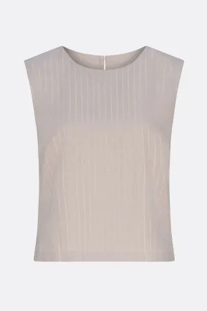 Alice Sleeveless Linen Top Grey
