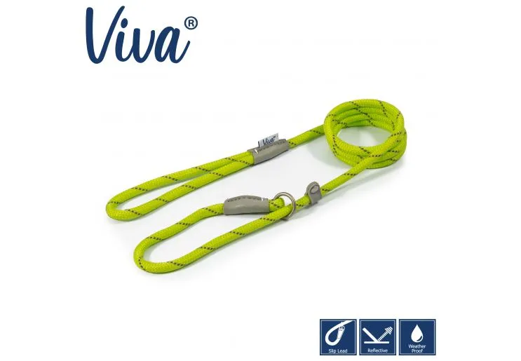 Ancol - Viva Nylon Reflective Rope Slip Lead - Blue - 150cm x 8mm (Max 20kg)