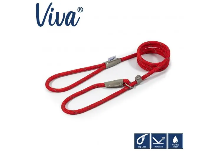 Ancol - Viva Nylon Reflective Rope Slip Lead - Blue - 150cm x 8mm (Max 20kg)
