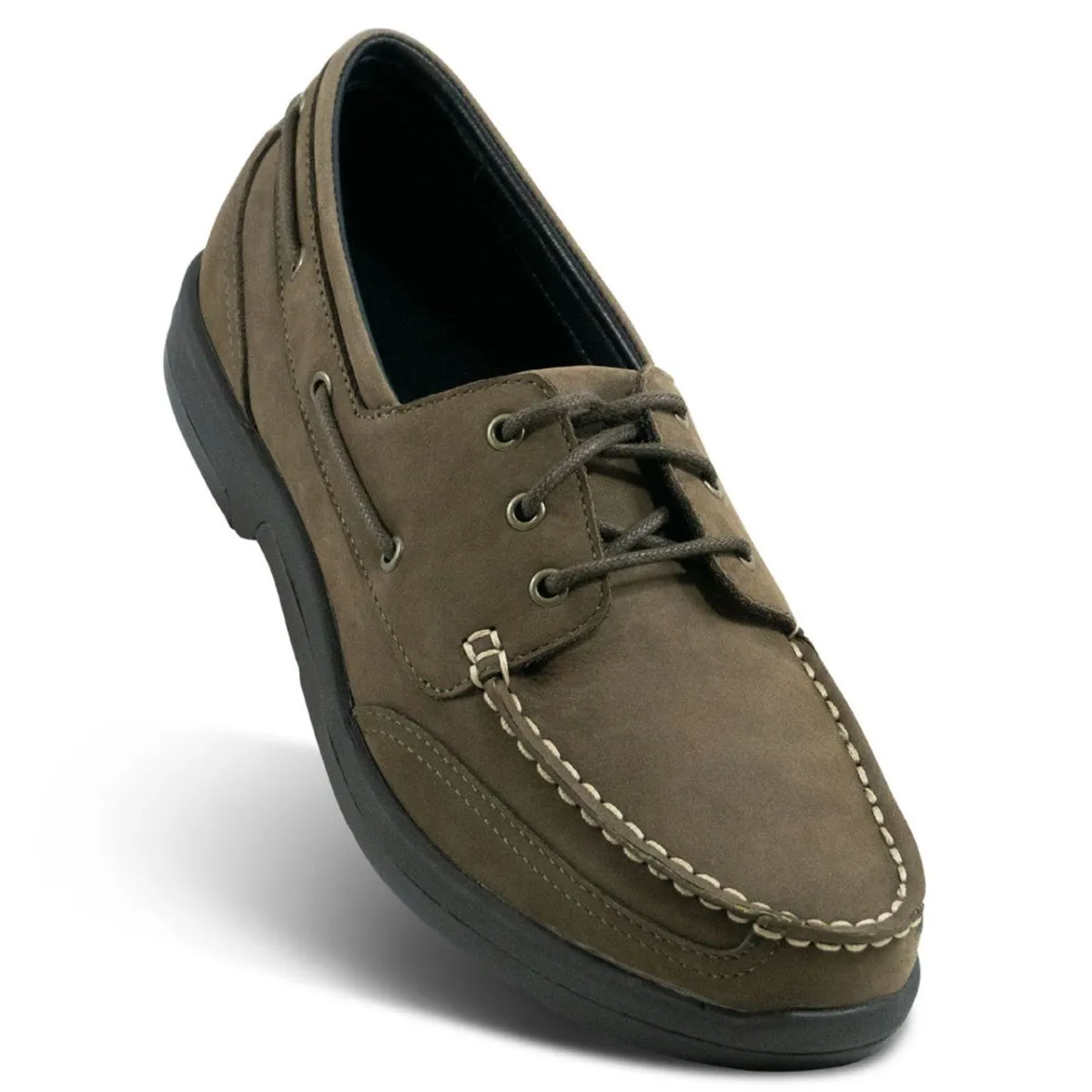 Apex Lt810m Orthopedic Boat Men's Shoe In Dark Brown