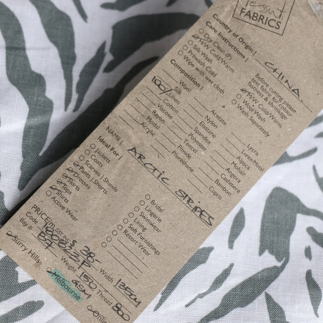 Arctic Stripe Printed Linen