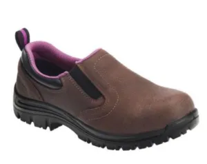 Avenger Women's Brown Comp Toe EH SR Waterproof Slip-On Work Shoe A7165