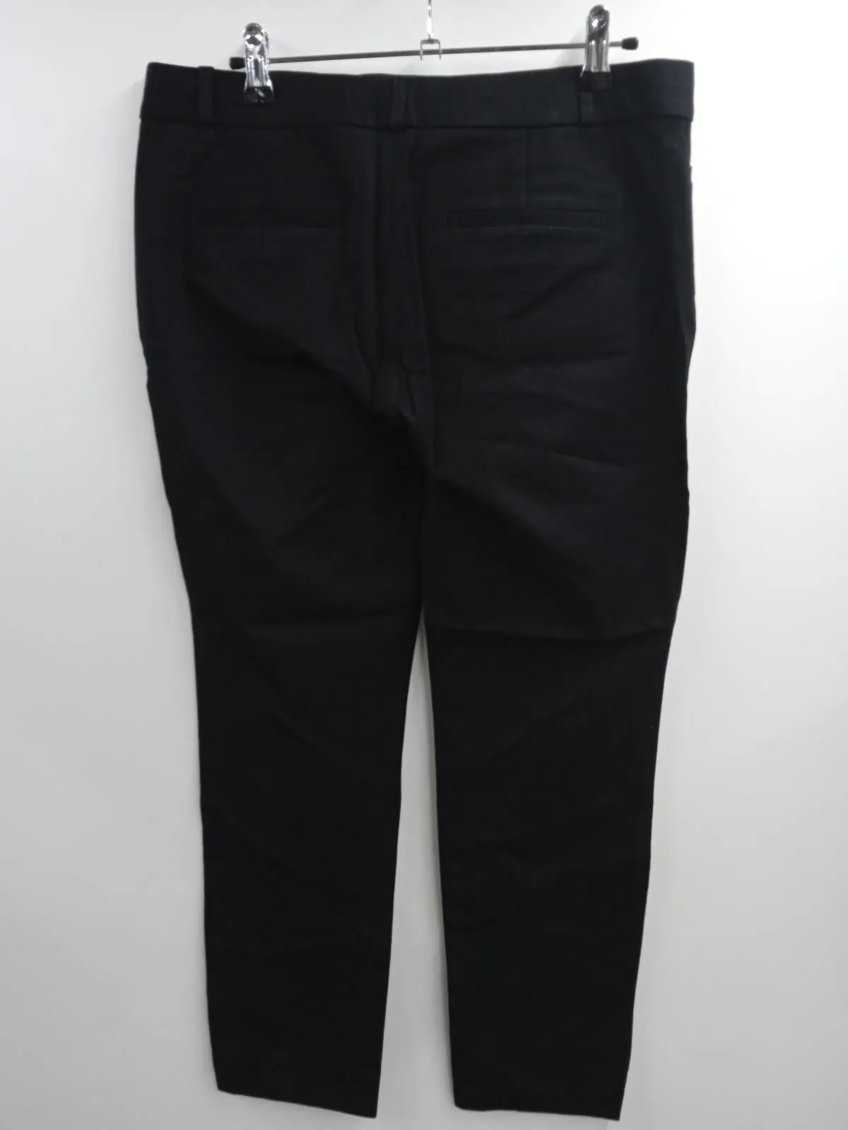 BANANA REPUBLIC Ladies Navy Black Cotton Blend Straight Leg Trousers Size UK6