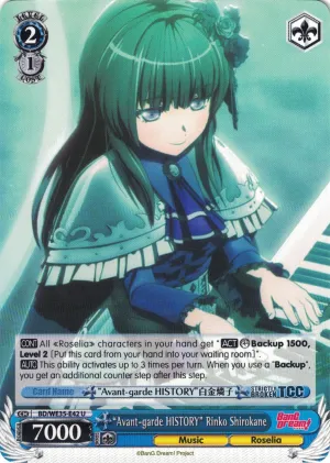 BD/WE35-E42 "Avant-garde HISTORY" Rinko Shirokane - Bang Dream! Poppin' Party X Roselia Extra Booster Weiss Schwarz English Trading Card Game