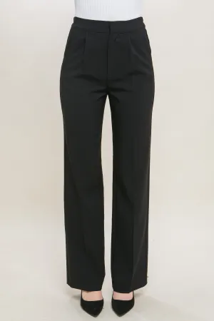 Black Regular-Fit Dress Pants