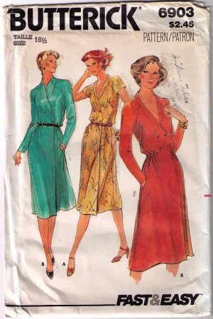 Butterick 6903 Women's Wrap Dress Vintage 1970's