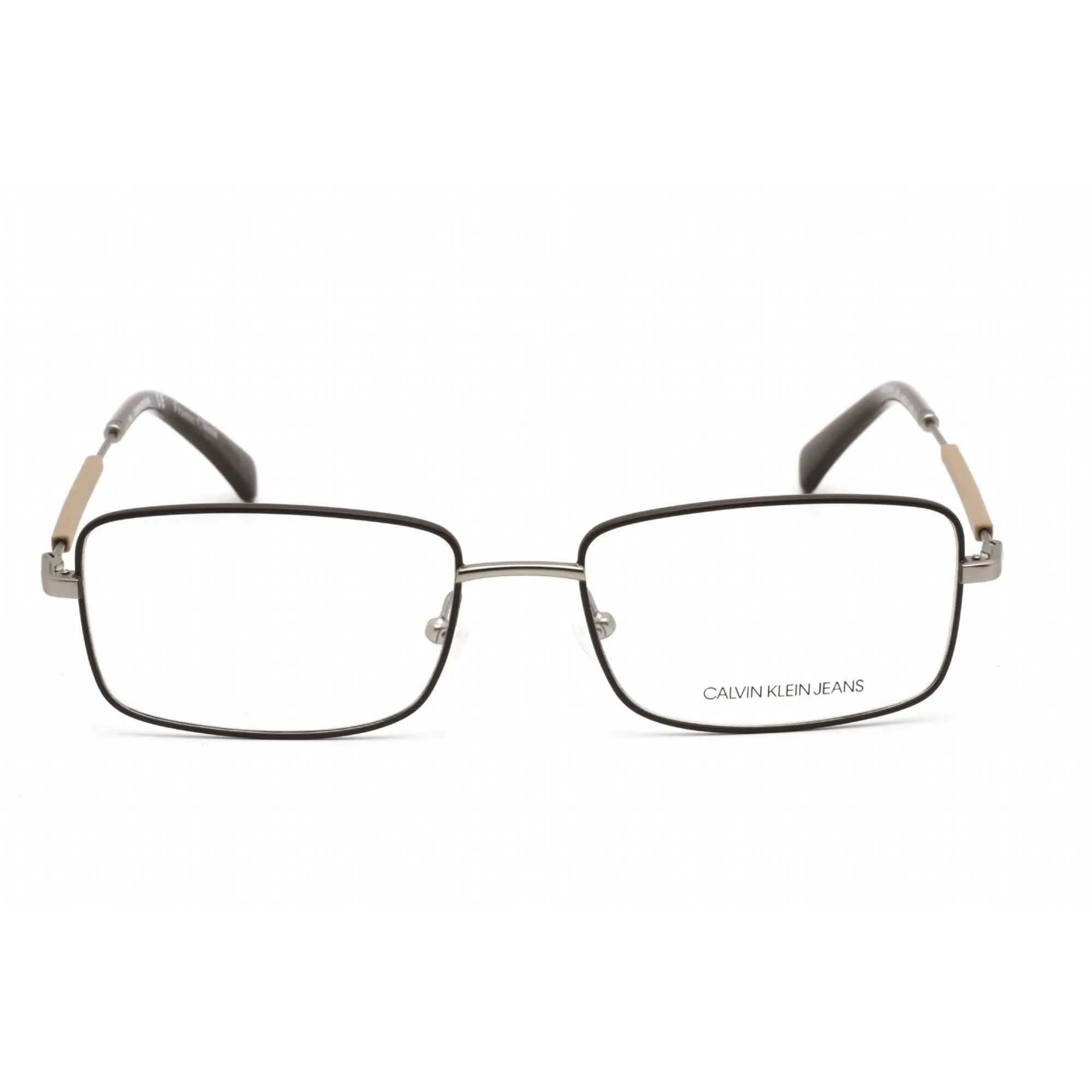 Calvin Klein Jeans Unisex Eyeglasses - Brown/Beige Rectangular Frame | CKJ19108 210