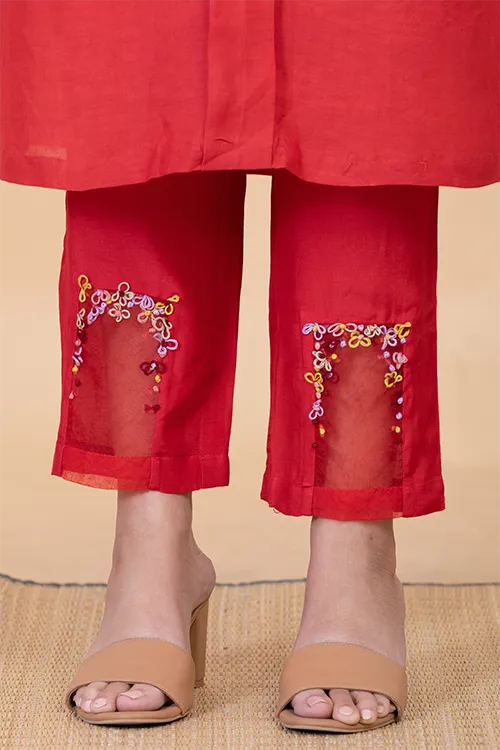 Chambray & Co.'S Zania Applique Vegan Silk Coord Set