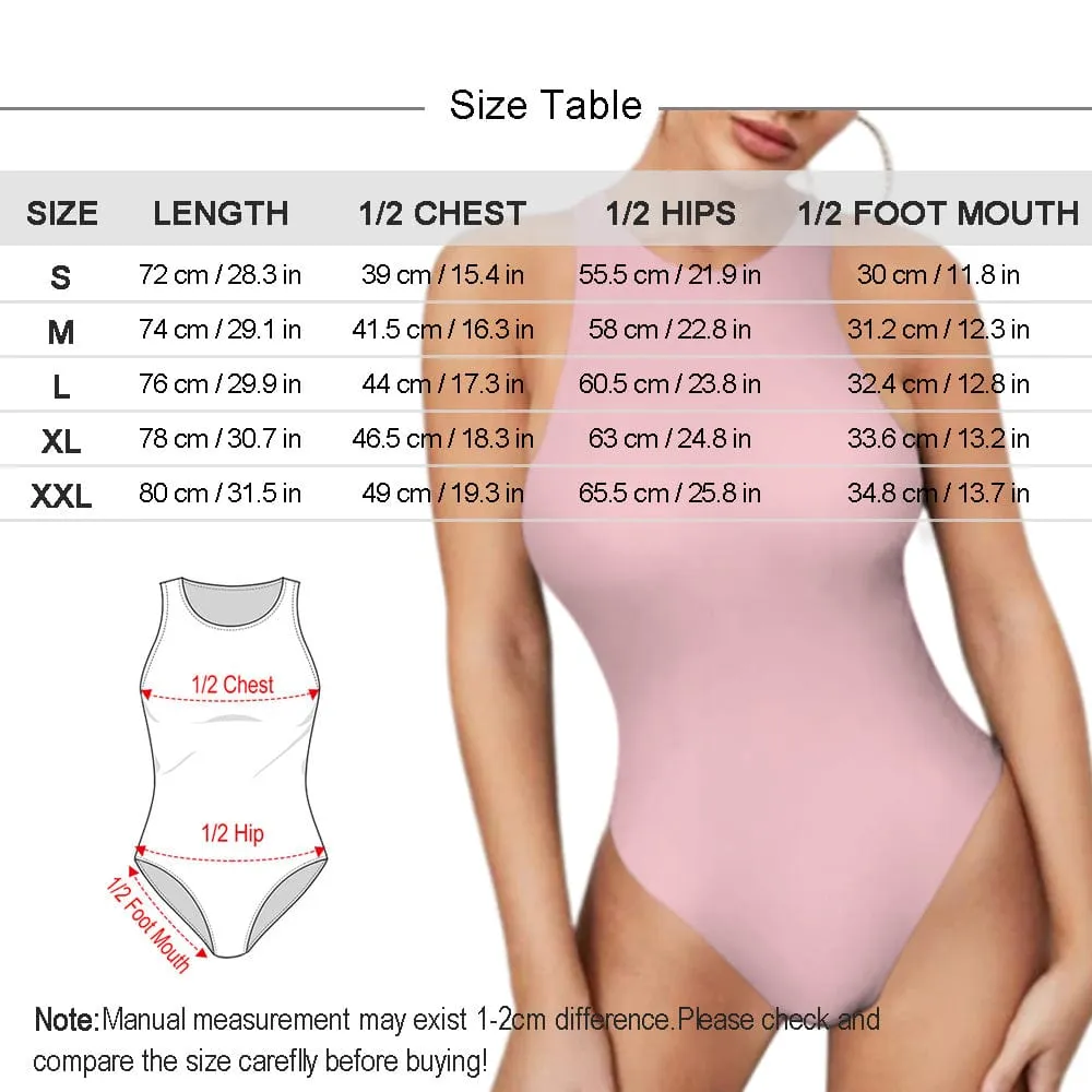 Custom Face Colorful Swimsuit Personalized Bathing Suits Women's Vest Bodysuit Swimsuit Honeymoons For Her