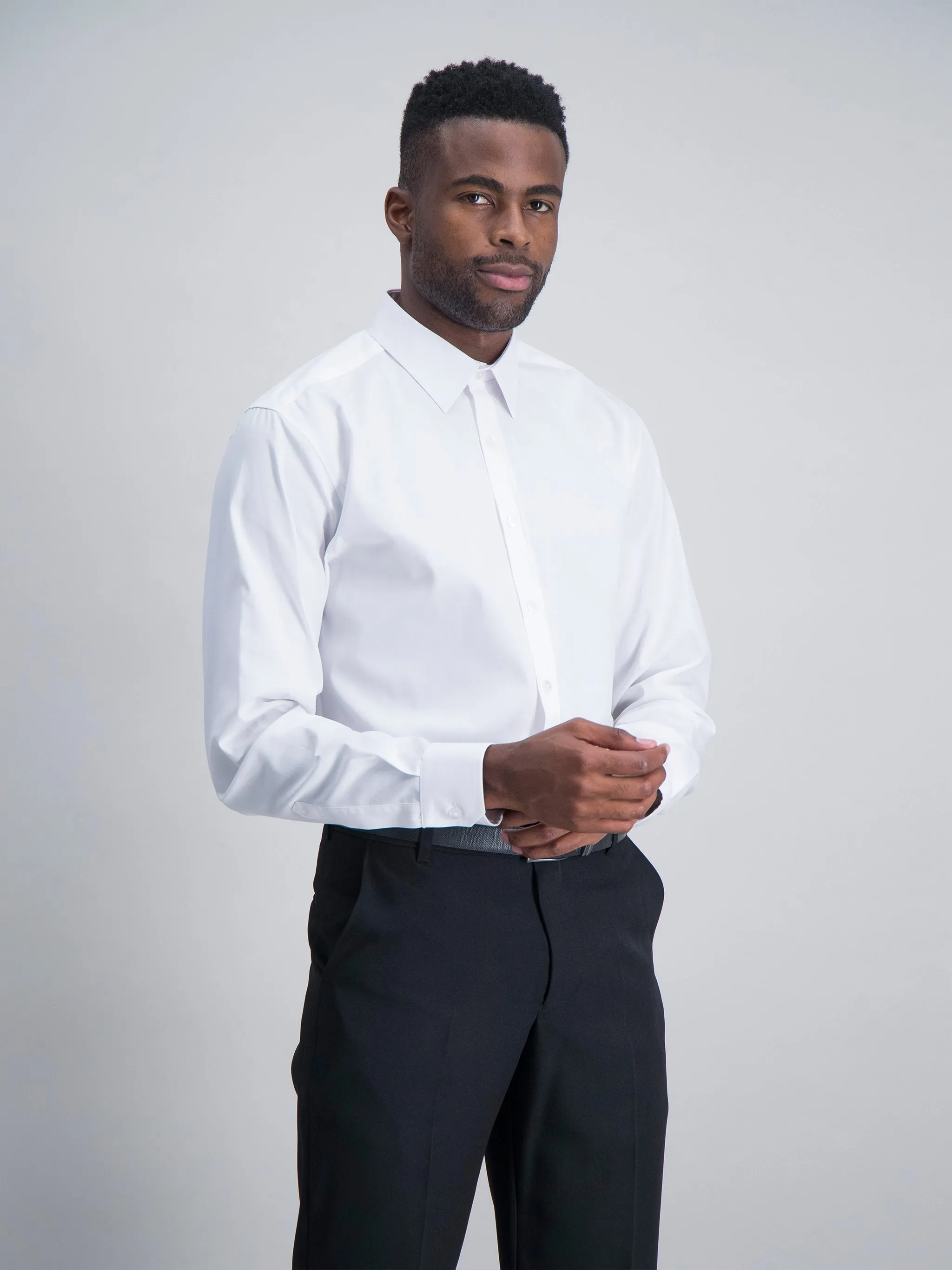 Dean regular fit cotton shirt - white