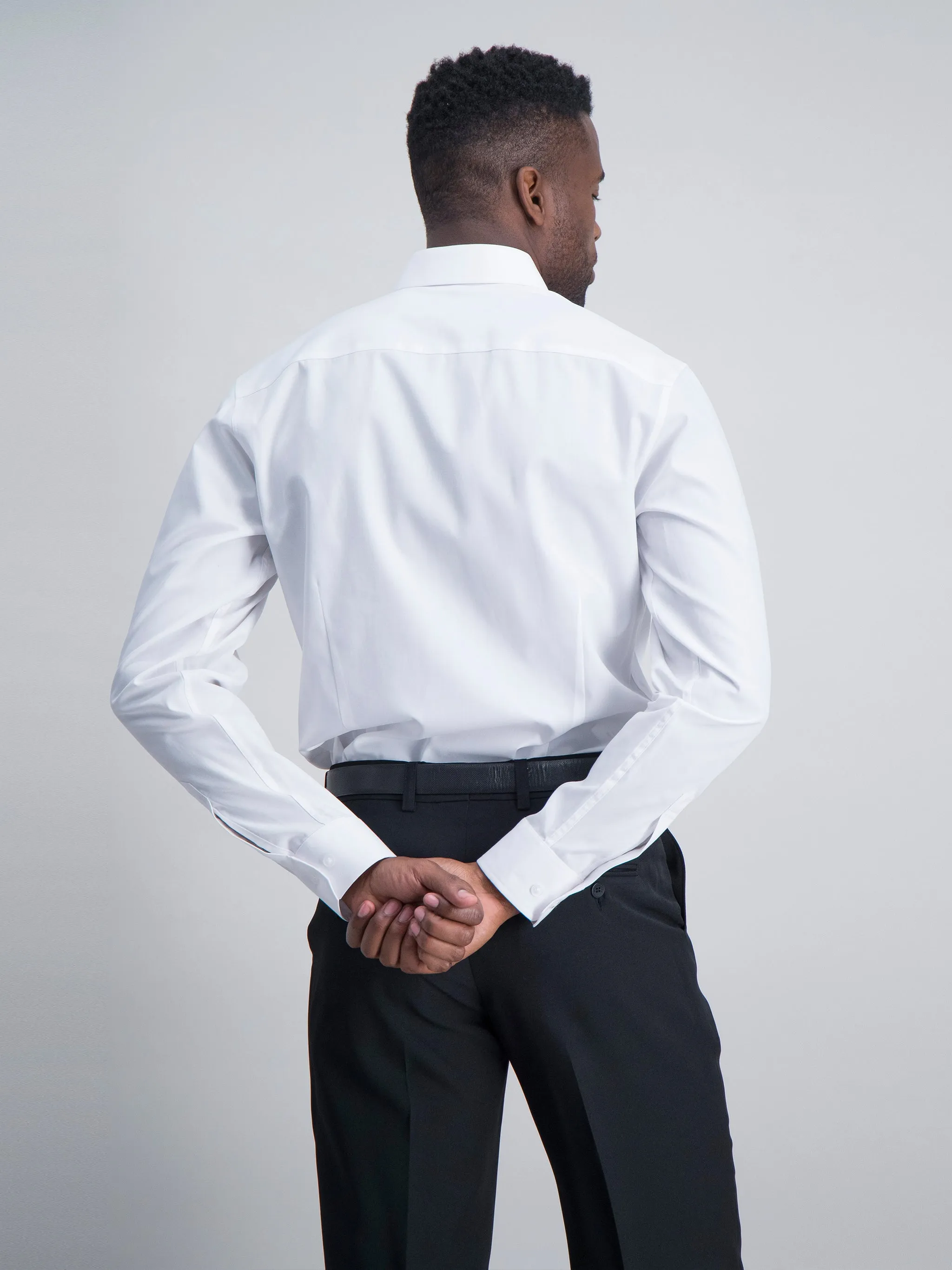 Dean regular fit cotton shirt - white