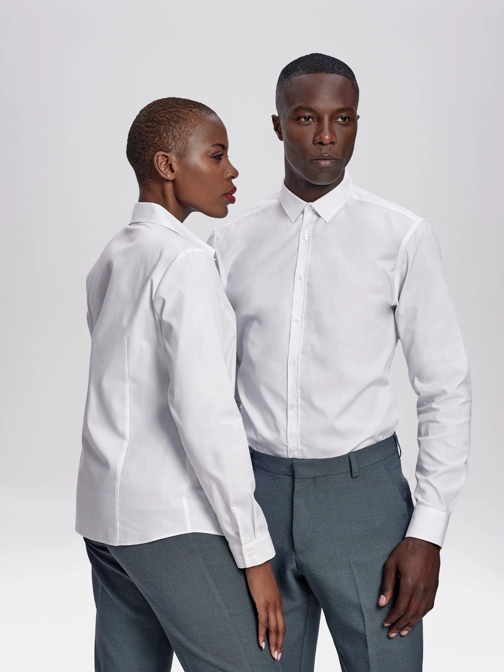Dean regular fit cotton shirt - white