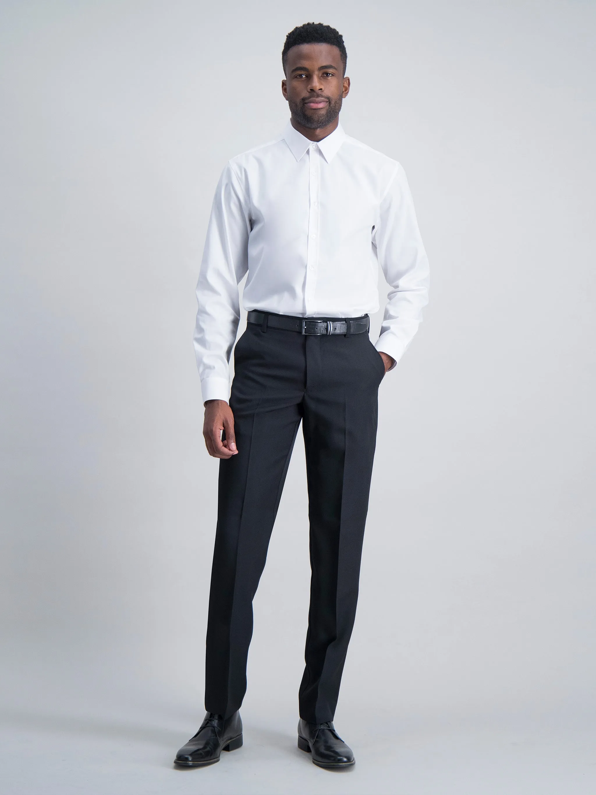 Dean regular fit cotton shirt - white