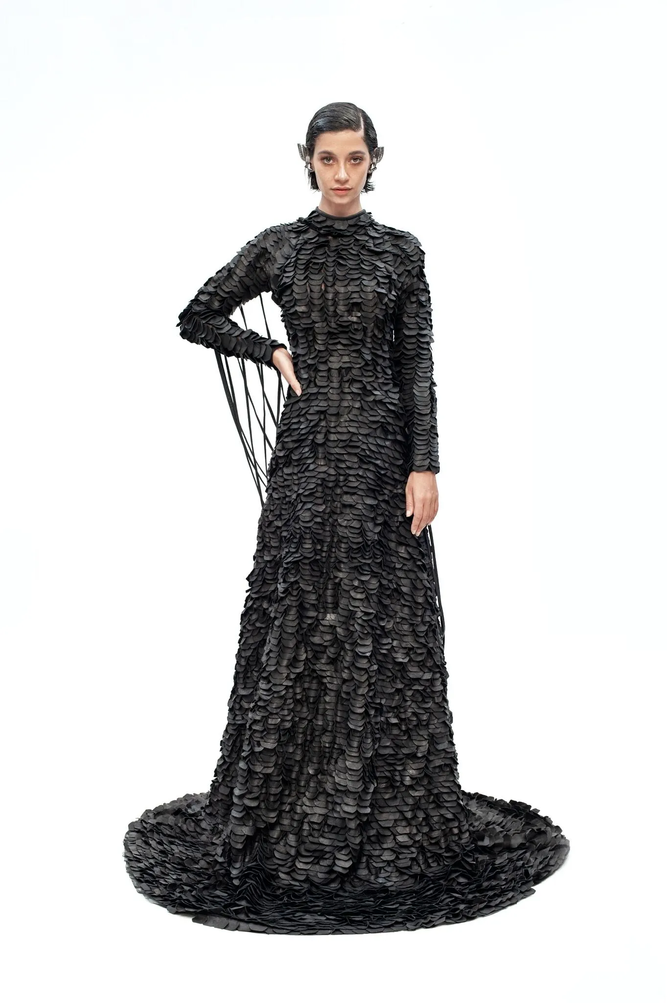 Dema Leka  Leather Gown