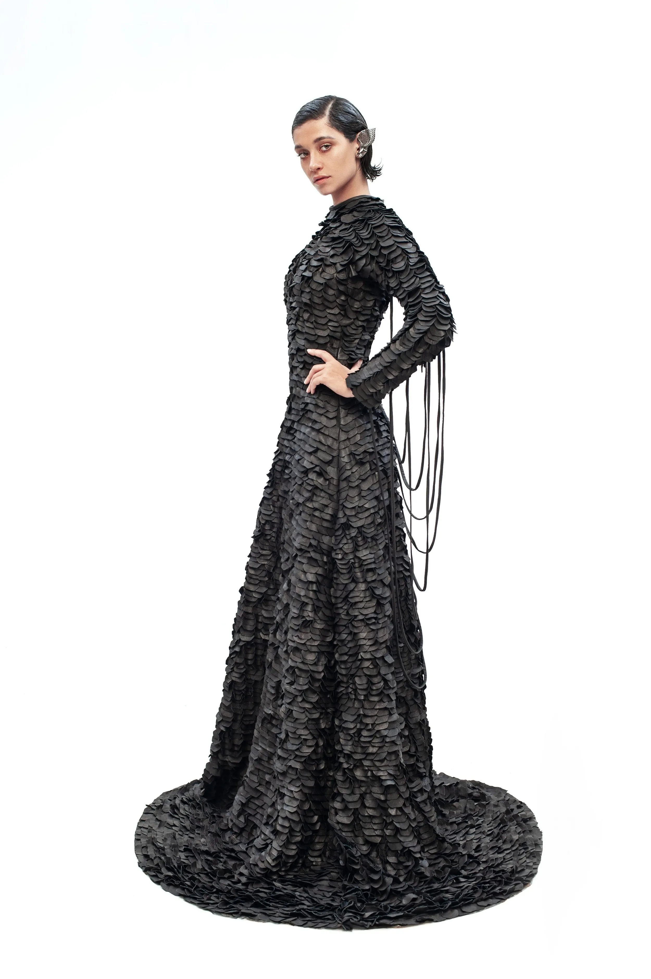 Dema Leka  Leather Gown