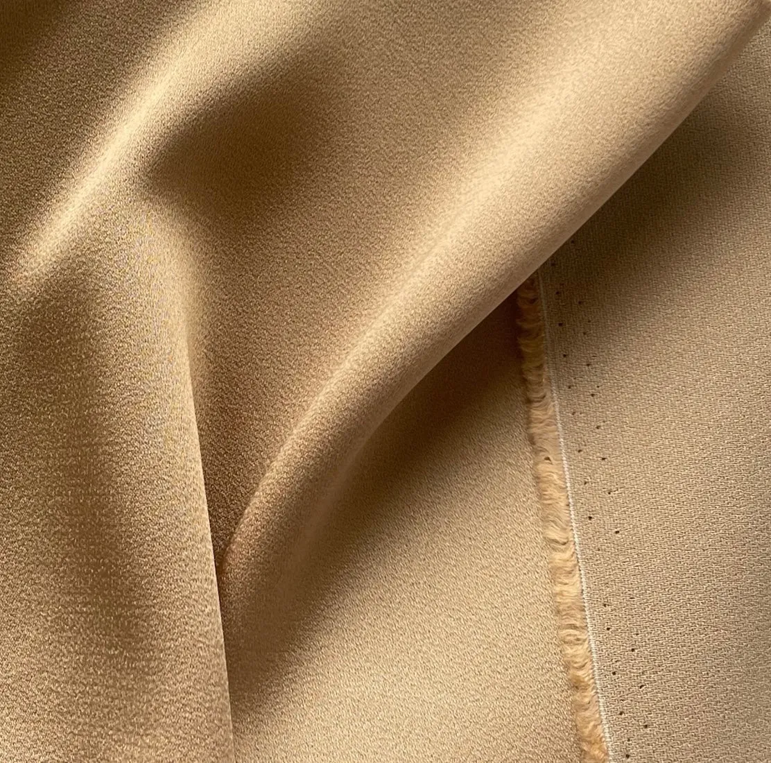 Designer Deep Champagne Gold Rayon Viscose Blend Crepe-Back Satin (Made in Italy)