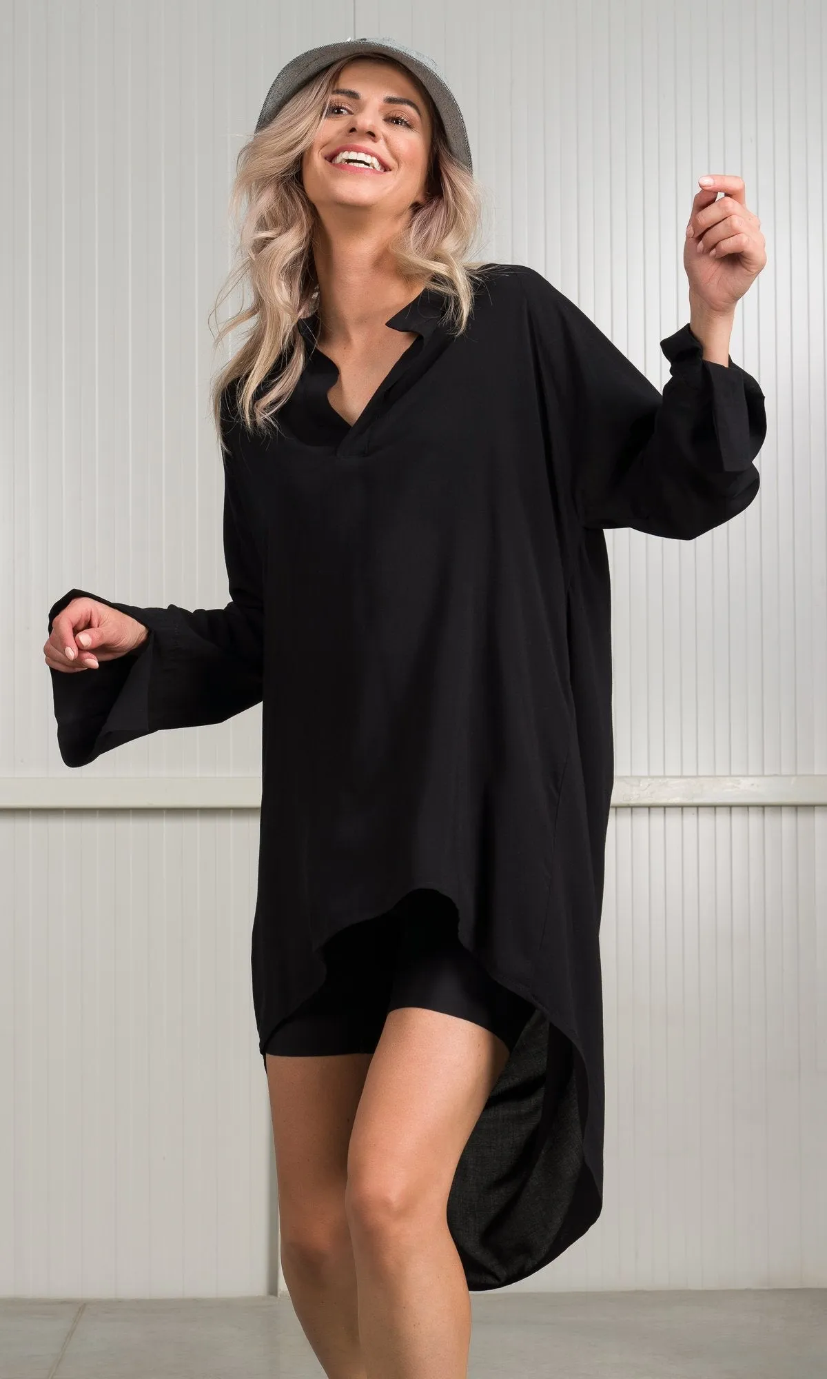 Draped Back Tunic Shirt