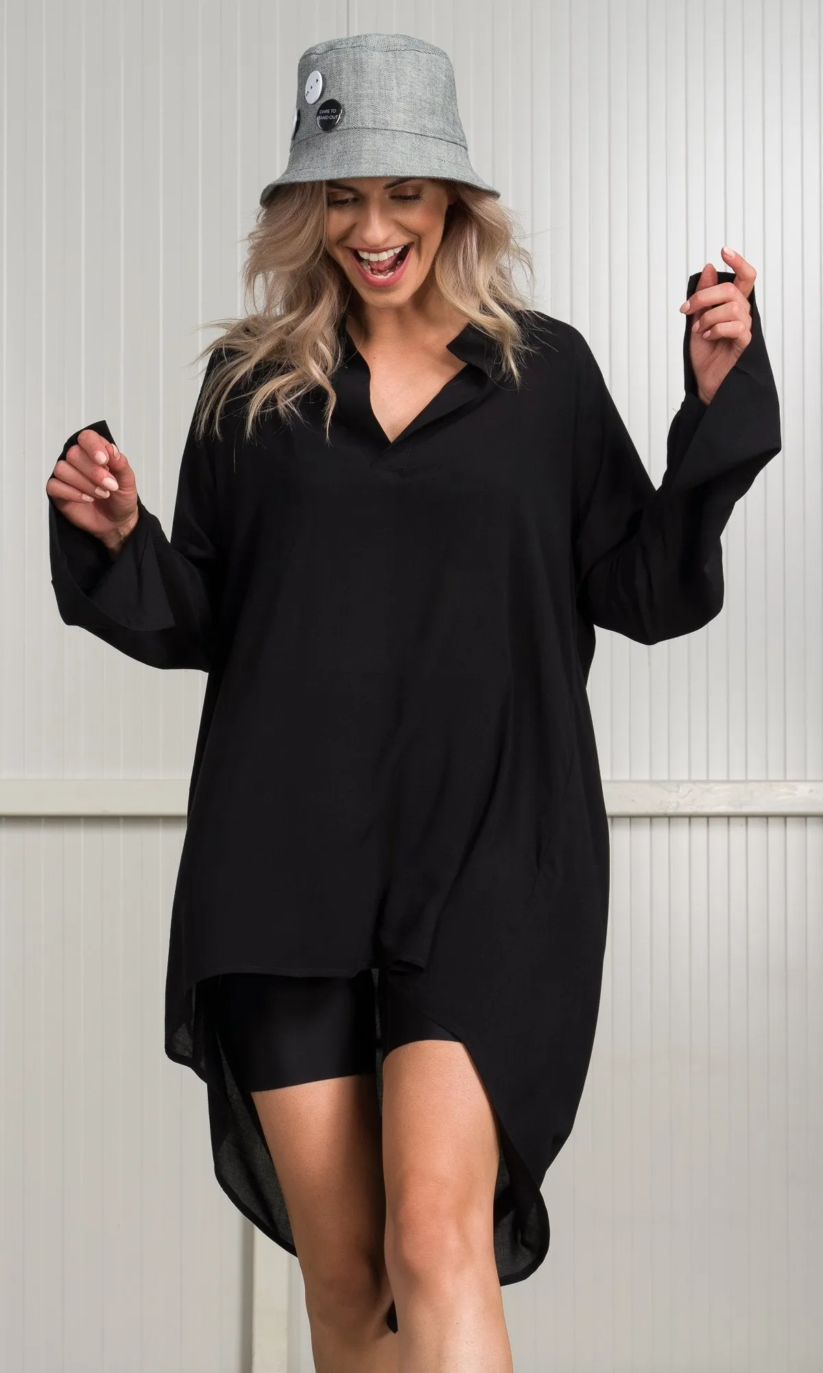 Draped Back Tunic Shirt