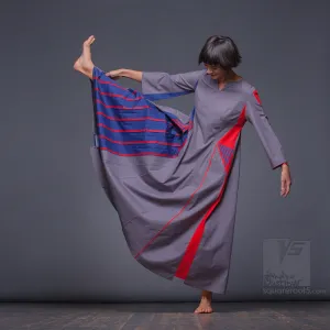 Dress "Revolution" model "LRB" Long sleeve Red-Blue