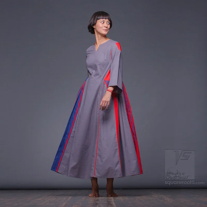 Dress "Revolution" model "LRB" Long sleeve Red-Blue