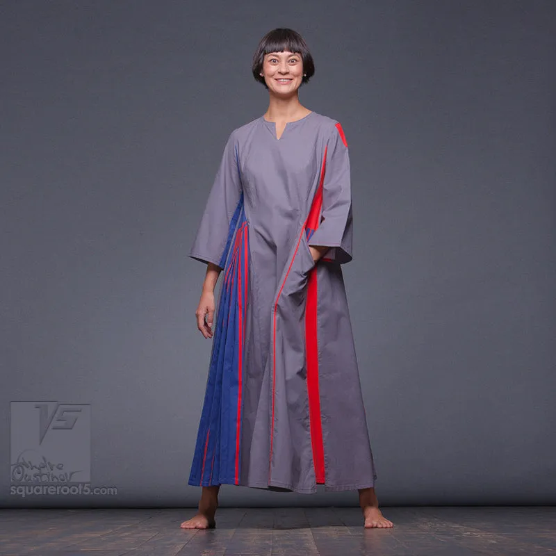 Dress "Revolution" model "LRB" Long sleeve Red-Blue