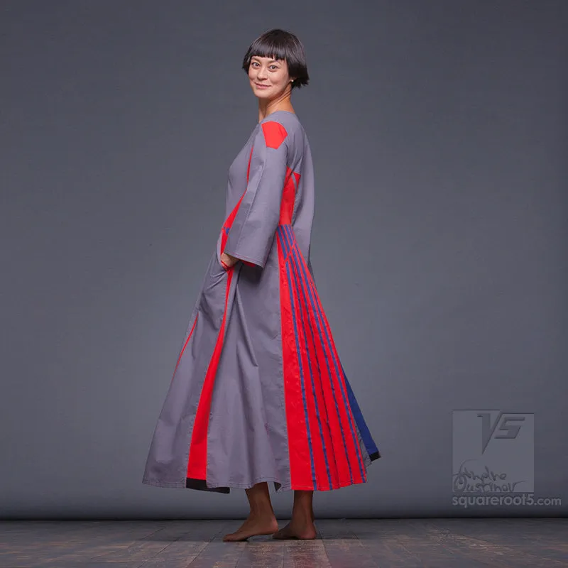 Dress "Revolution" model "LRB" Long sleeve Red-Blue