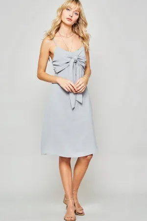 Dust Blue Woven Midi Dress