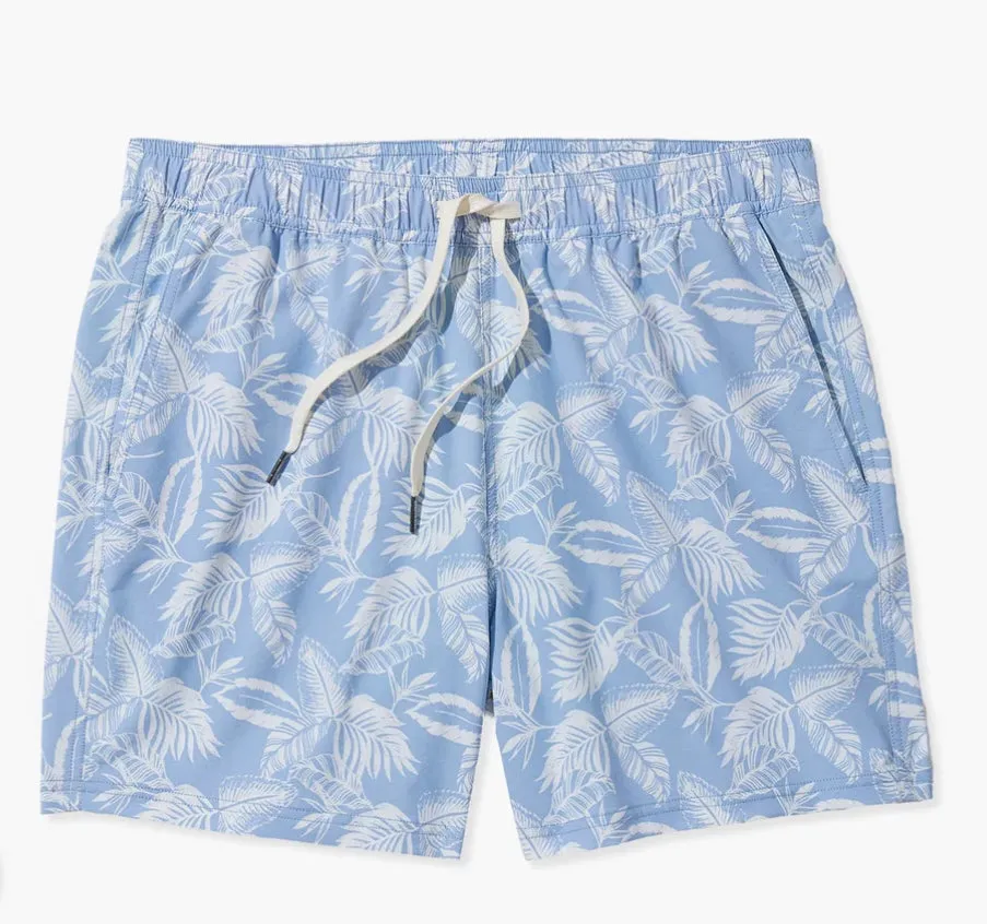 Fair Harbor Bungalow Short 5 inch Sky Blue Leaves