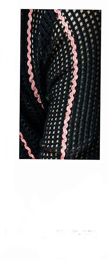 FINAL SALE Embroidered open mesh lace lbd littlecocktail black slim dress - Ziva