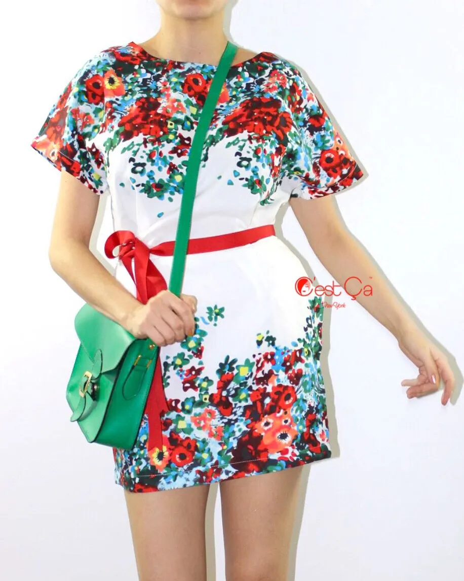 Fiona White Mini Floral Dress