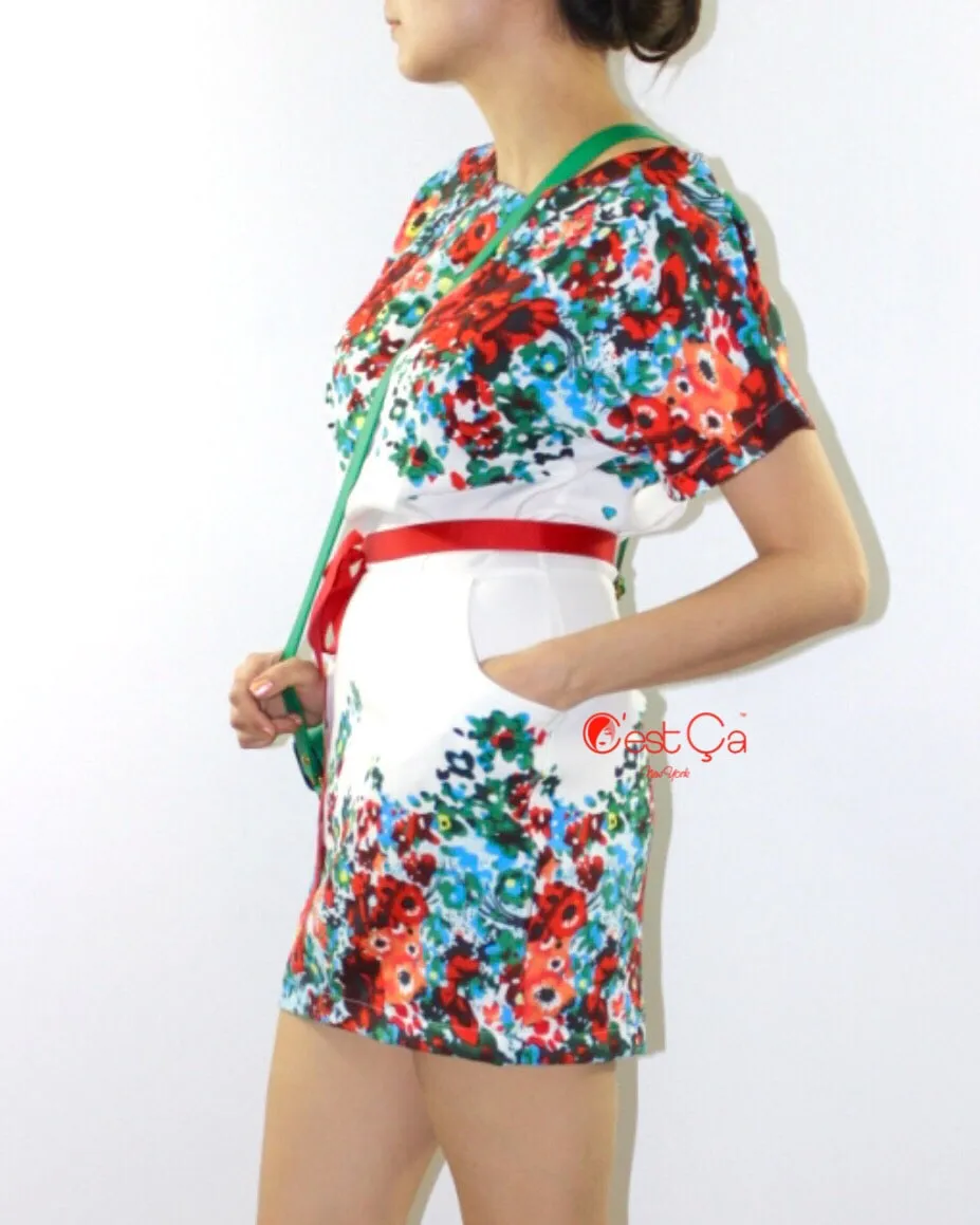 Fiona White Mini Floral Dress