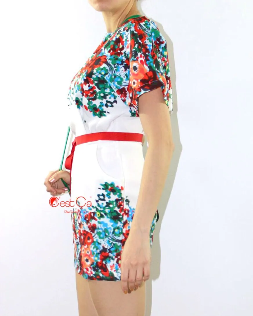 Fiona White Mini Floral Dress