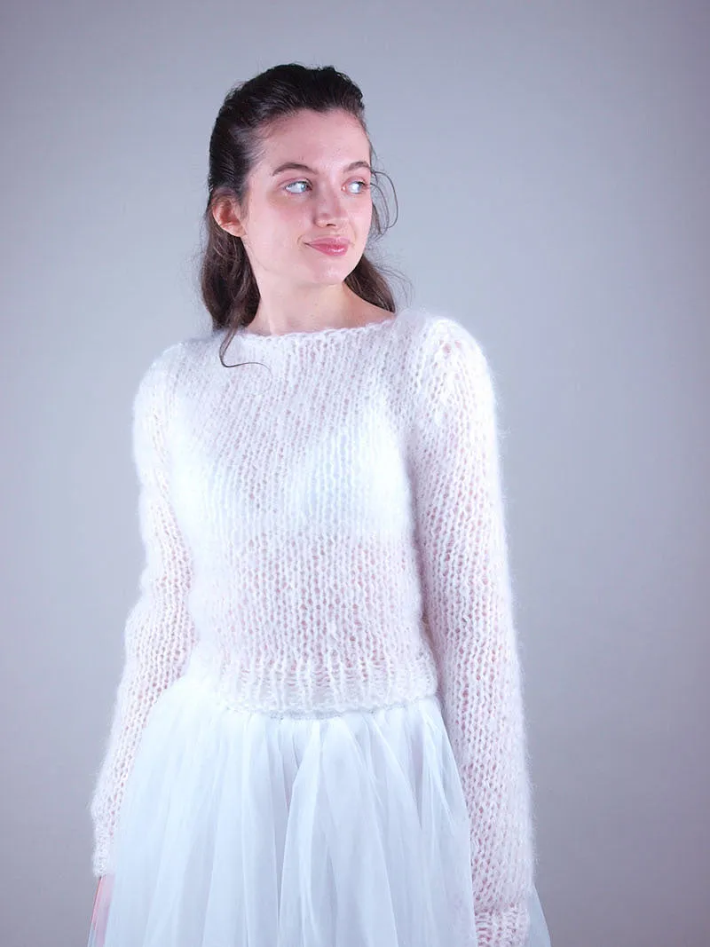 For You: Kuschelpullover aus Mohair für deinen Brautrock gestrickt