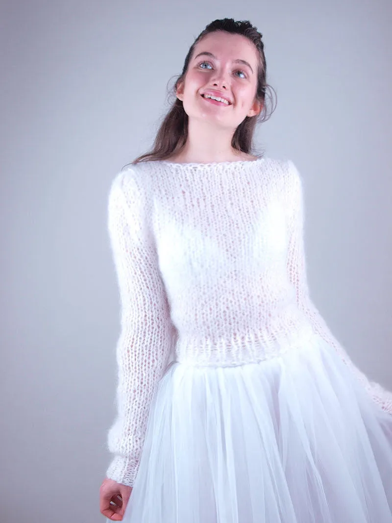 For You: Kuschelpullover aus Mohair für deinen Brautrock gestrickt