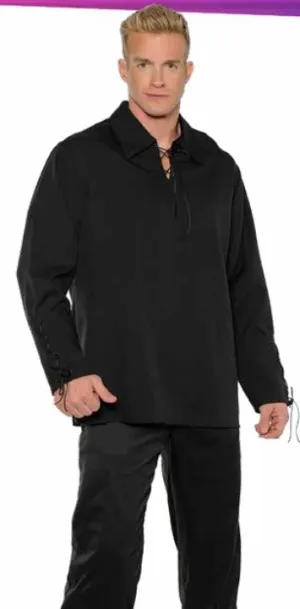 Frontier Mens Adult Black Pirate Halloween Costume Shirt