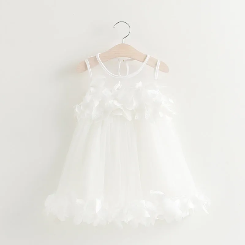 Girl Mesh Dress New Spring Dresses Children Clothing Princess Dress PinkWool Bow Design 2-8 Years Girl Clothes Dress