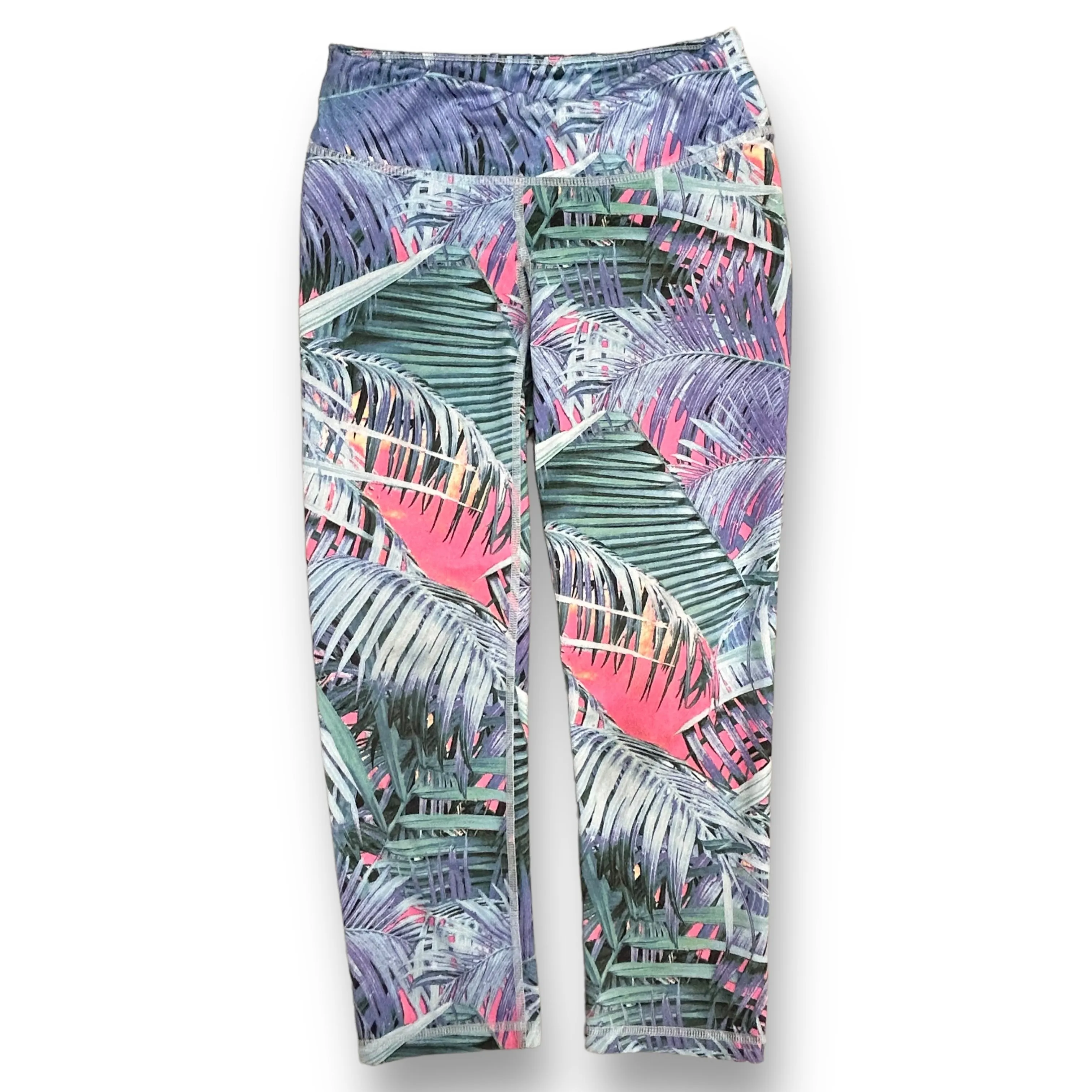 Girls Live Love Dream Size 10/12 L Multi-Color Palm Performance Capri Leggings