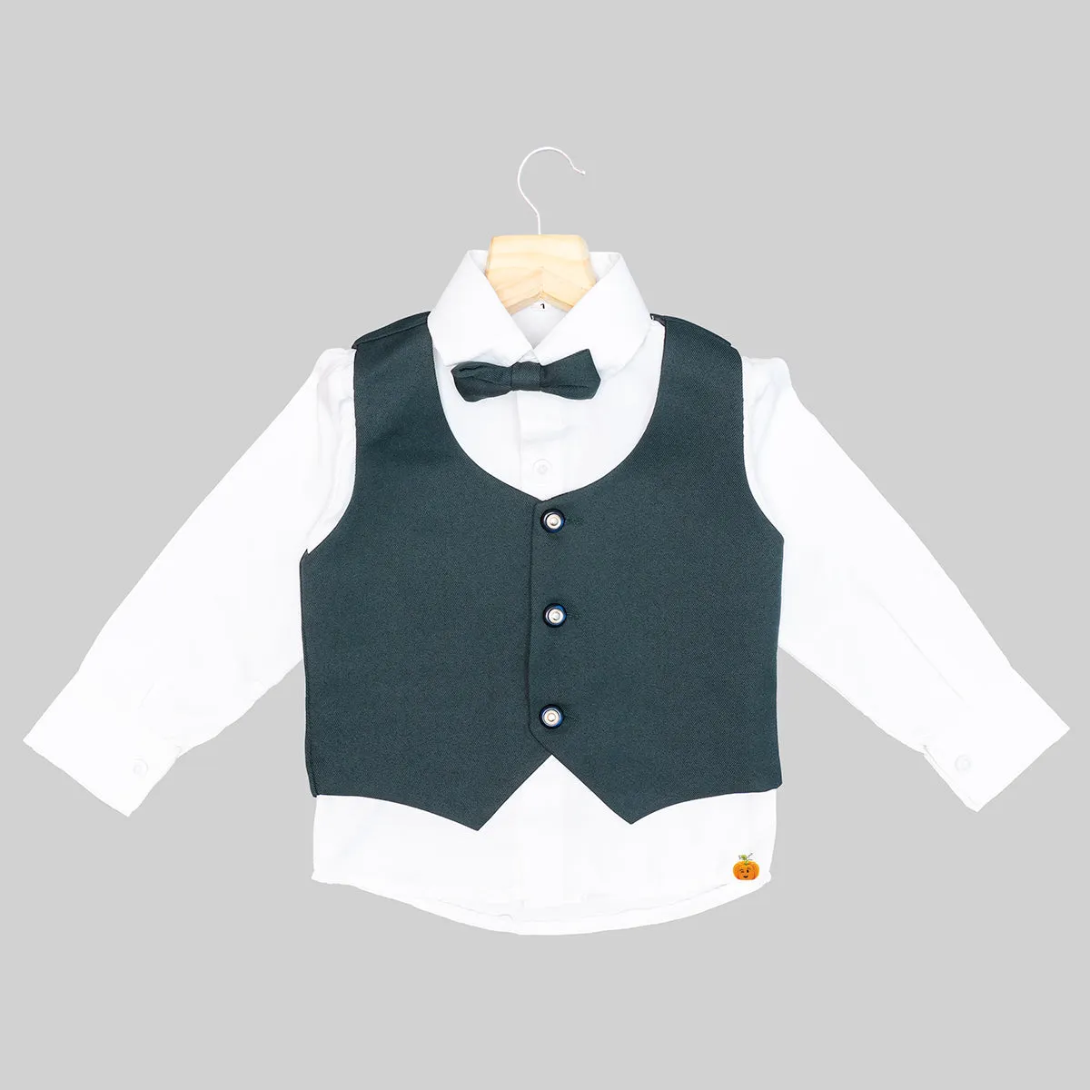 Green Tuxedo Suit for Boys with Bow