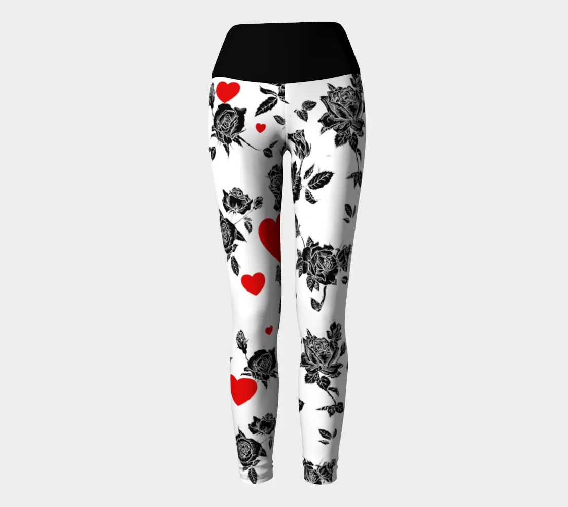 Hearts and Roses Yoga Leggings