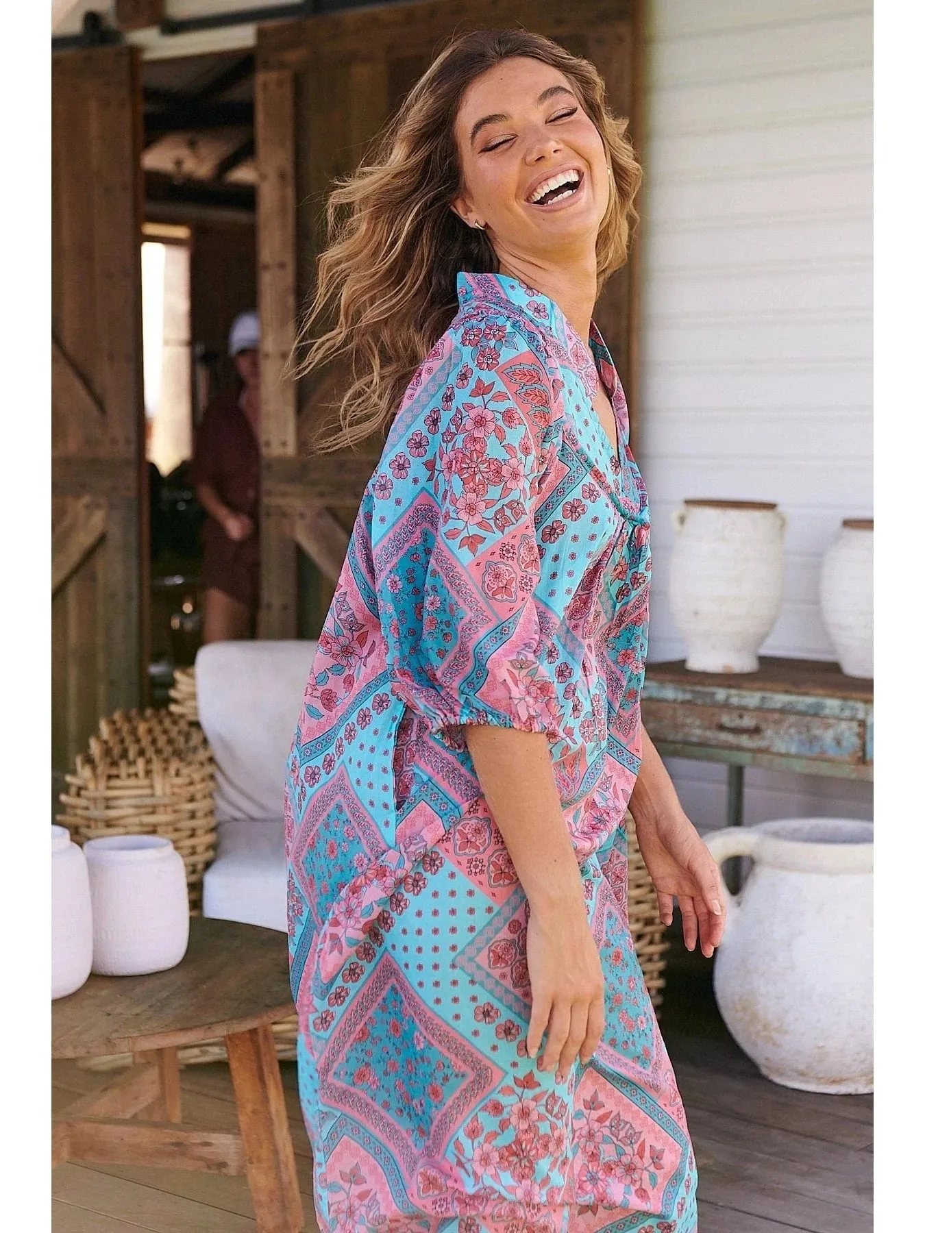 JAASE Luana Print Bohemian Midi Dress