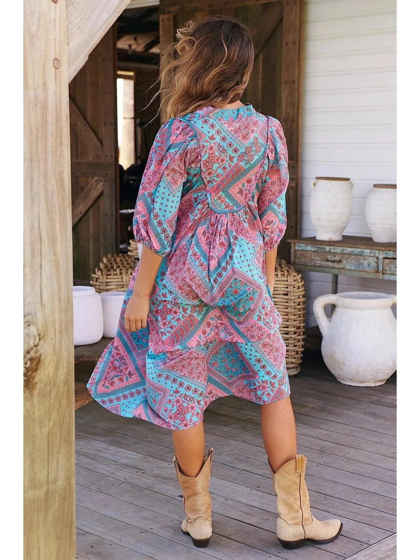 JAASE Luana Print Bohemian Midi Dress