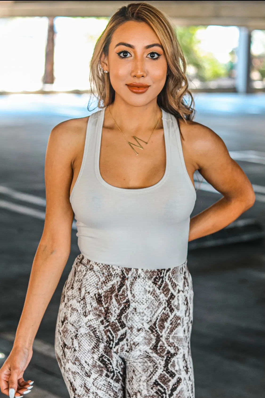 Jada Premium Cotton Racerback Tank Bodysuit