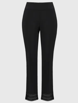 Joseph Ribkoff Women's Silky Knit Straight Trousers With Guipure Lace 244177 Col 11
