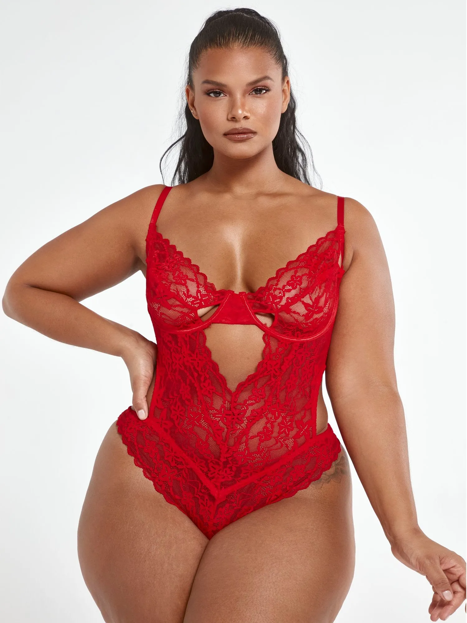 Katelyn Lace Cutout Bodysuit
