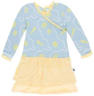 KicKee Pants Drop Waist Dress in Pond Shells