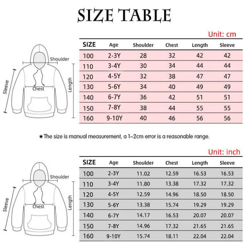 Kids Hoodie Pants 2pcs Suit Boy and Girls Halloween Carnival Dress Up Costume