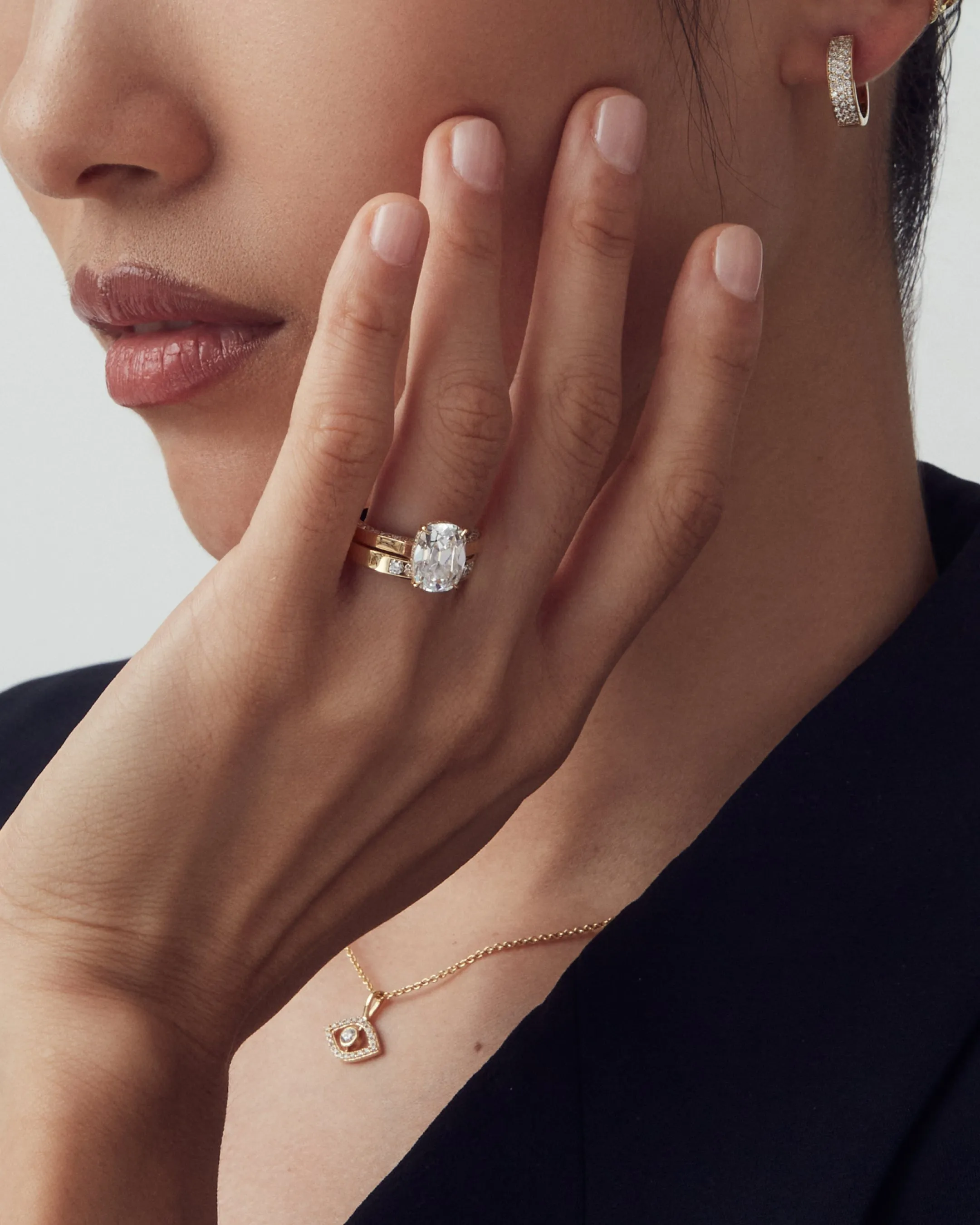 LAGUNA Floating Pavé Solitaire Ring